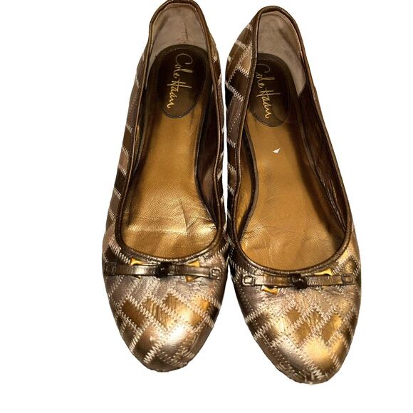 Cole Haan Brown Leather Patchwork Slip On Flats Women's Size 8.5B - Picture 3 of 10